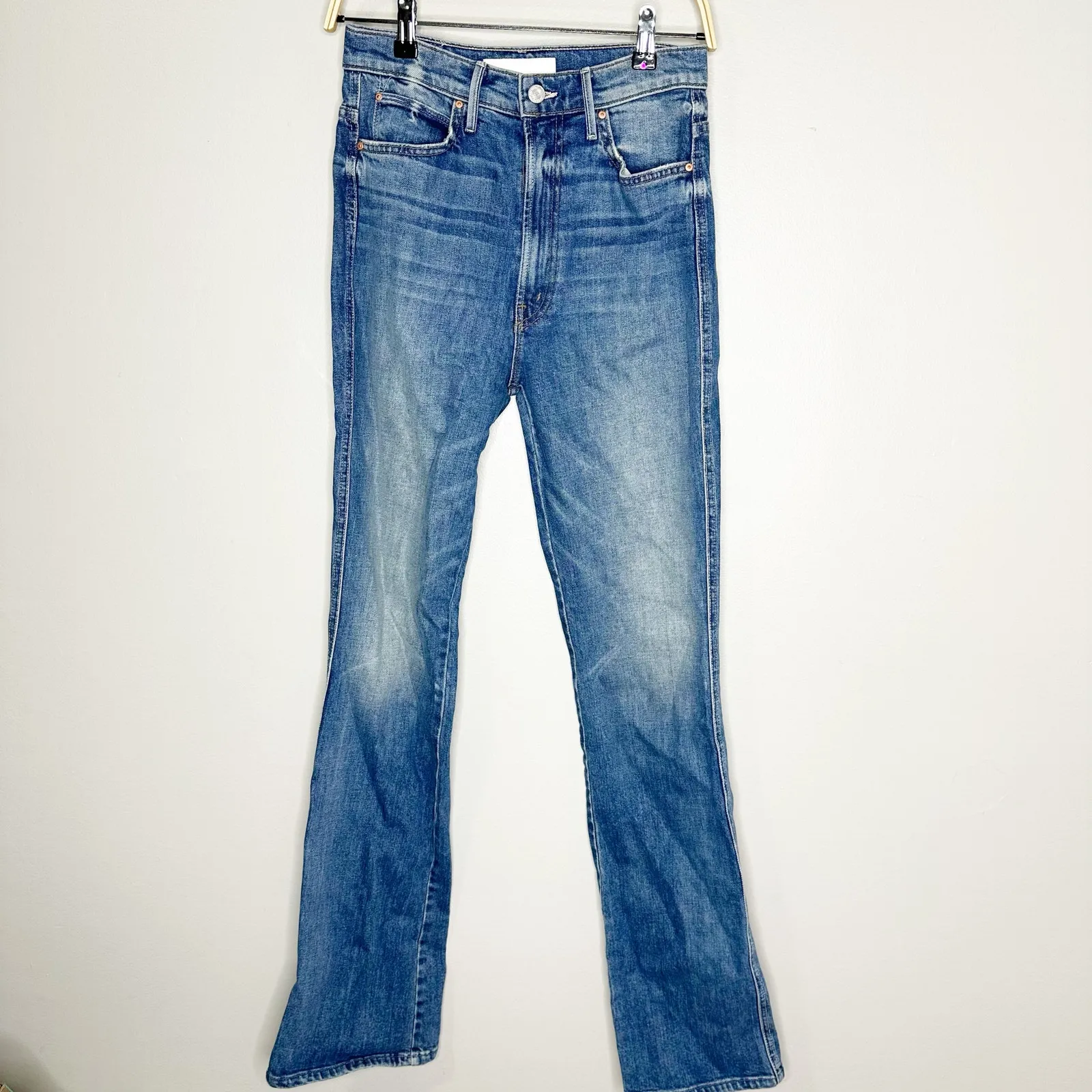 Mother Superior High Waisted Smokin' Double Heel Beyond the Sky Bootcut Jeans 26 Blue - Image 2