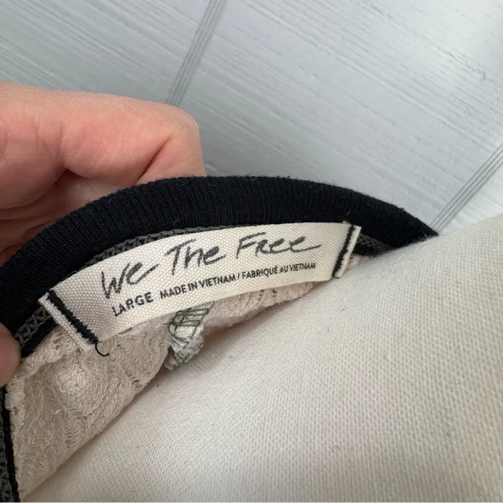 We The Free In Rainbows Baseball Tee Top Colorblock Knit Crochet Multicolor L - Image 7