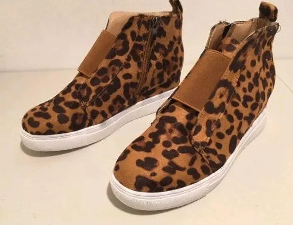 Leopard Fashion Sneakers. Size 9 Brown - Image 2