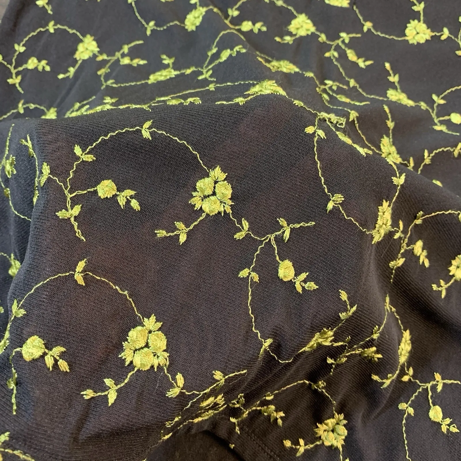 Vtg‎ 90s Whimsigoth Fairy Grunge Top Mesh Goblin Embroidered Floral Semi Sheer Black Size XXL - Image 5