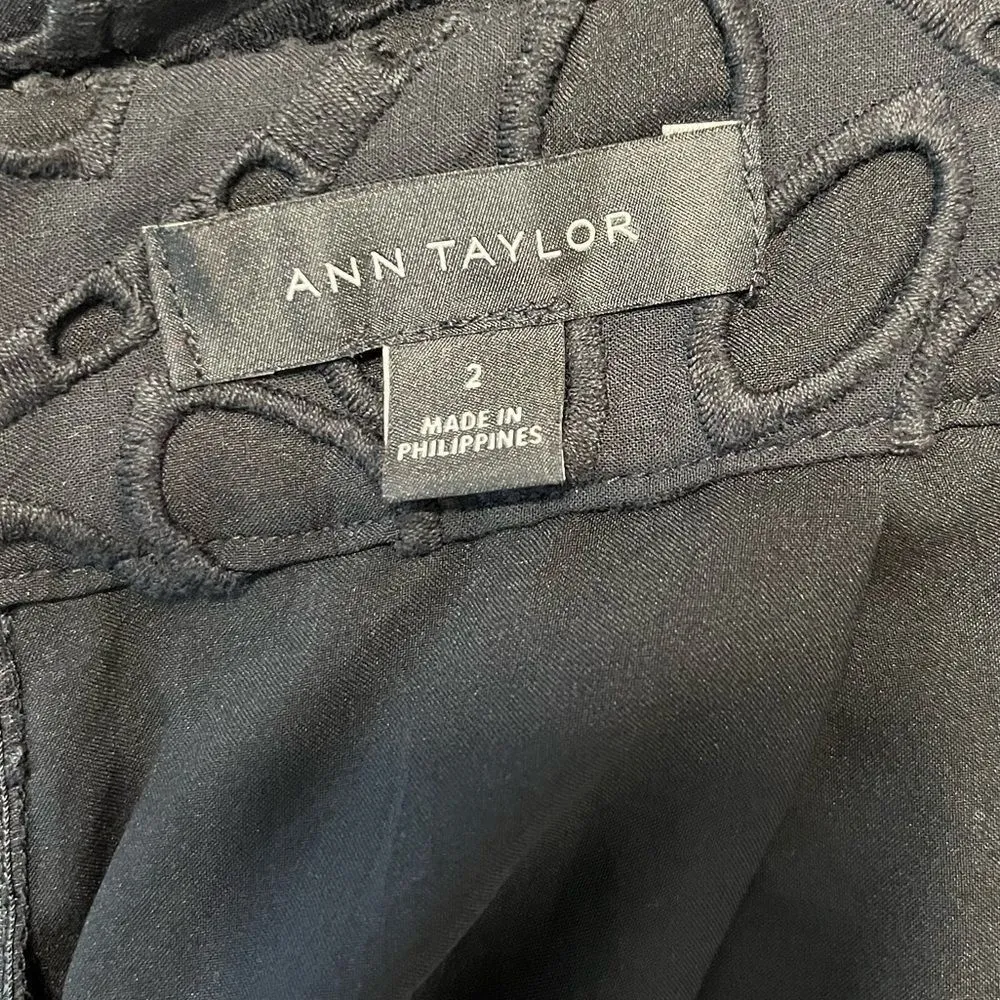 Ann Taylor Petite Black Eyelet Scalloped Skirt - Image 7