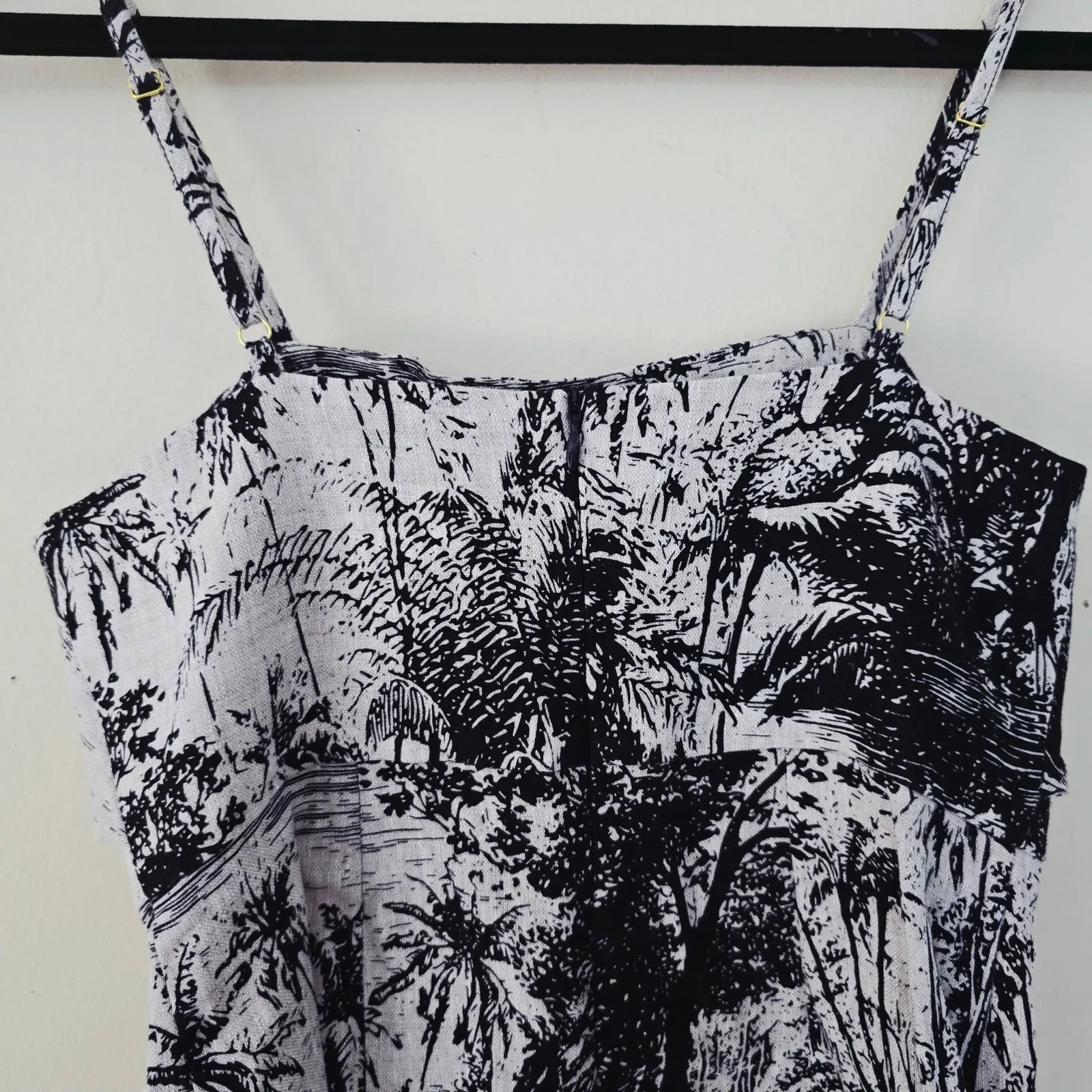 Shona Joy Maradona Tie Front Mini Dress Cream Black Women's Size 4 - Image 7