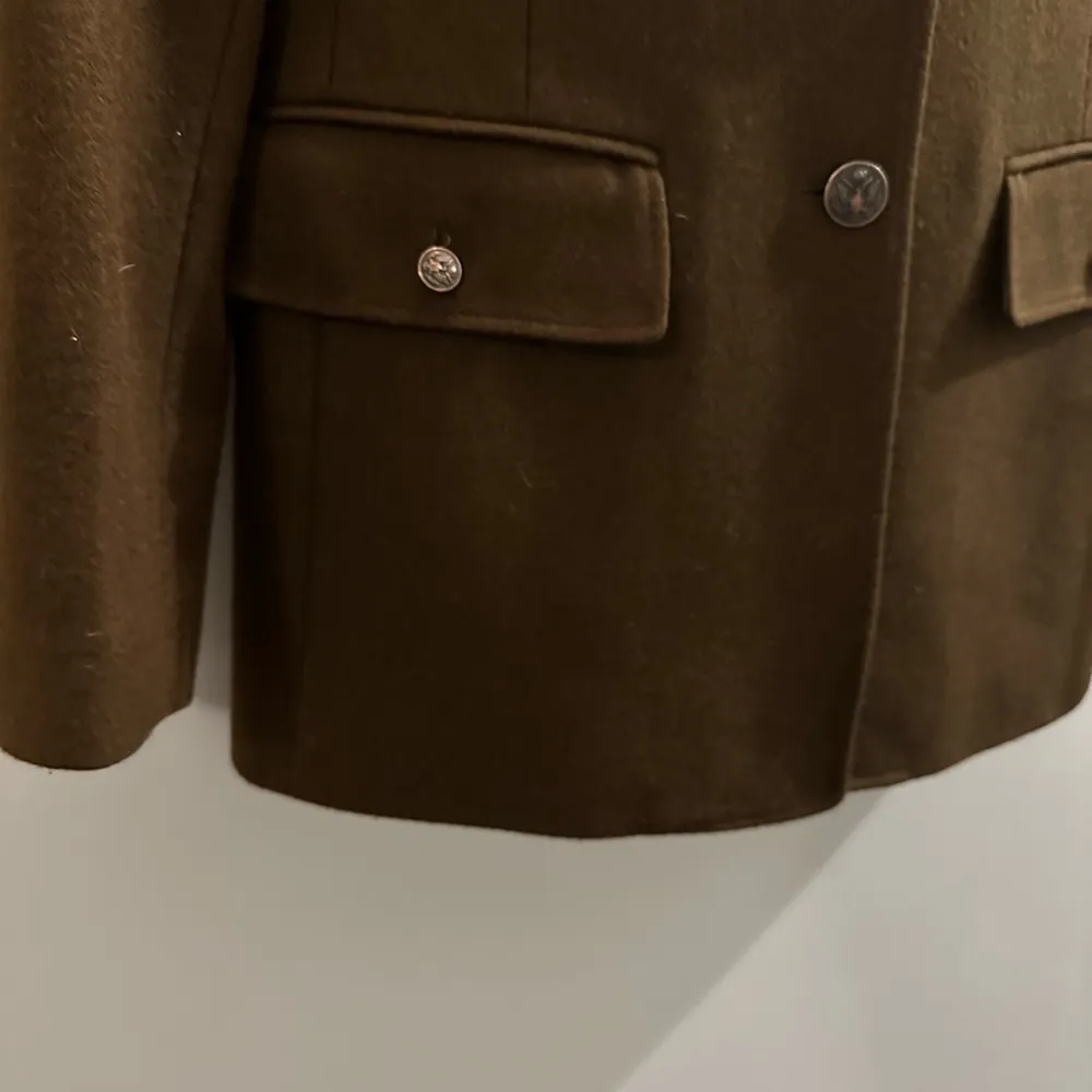 Fossil Wool/Cotton Blend Military Cadet style brown Jacket Size Medium - Image 7