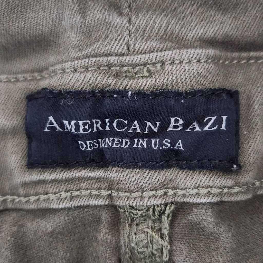 American Bazi Army Green Overalls with Distressing Size Medium Slim-leg Overalls - Image 7