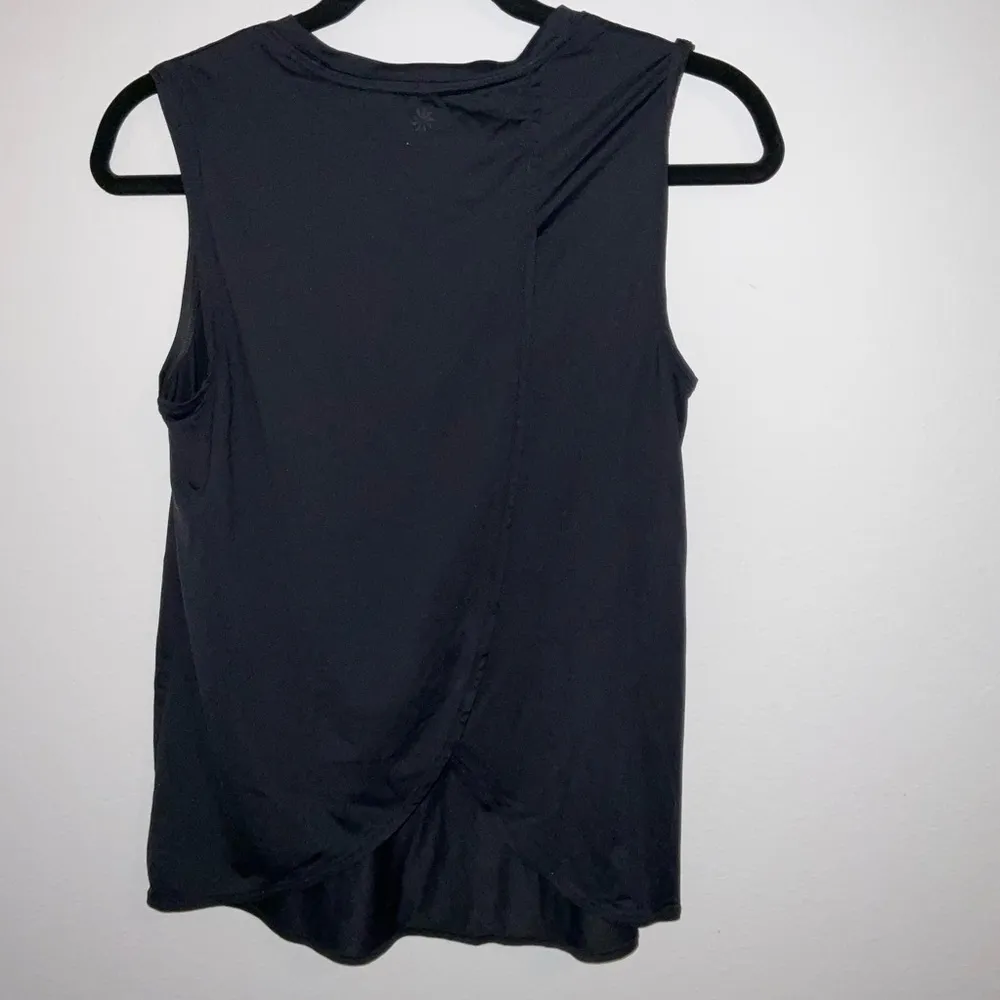 Workout Tank Top - Black - Open Back - Loose Fit - Image 3