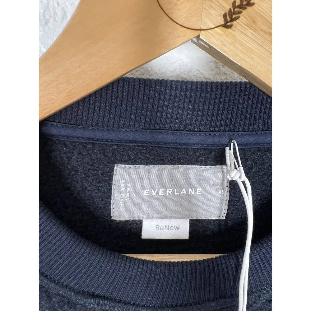 Everlane Renew Fleece Raglan Sweatshirt Size XS Navy - Image 2