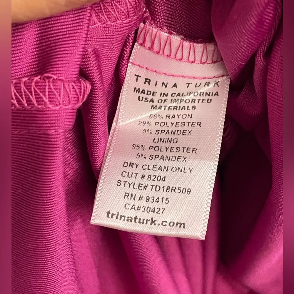 Trina Turk Vivid Viola Etta Front Twist Dress Medium Color Block Cocktail Party - Image 10