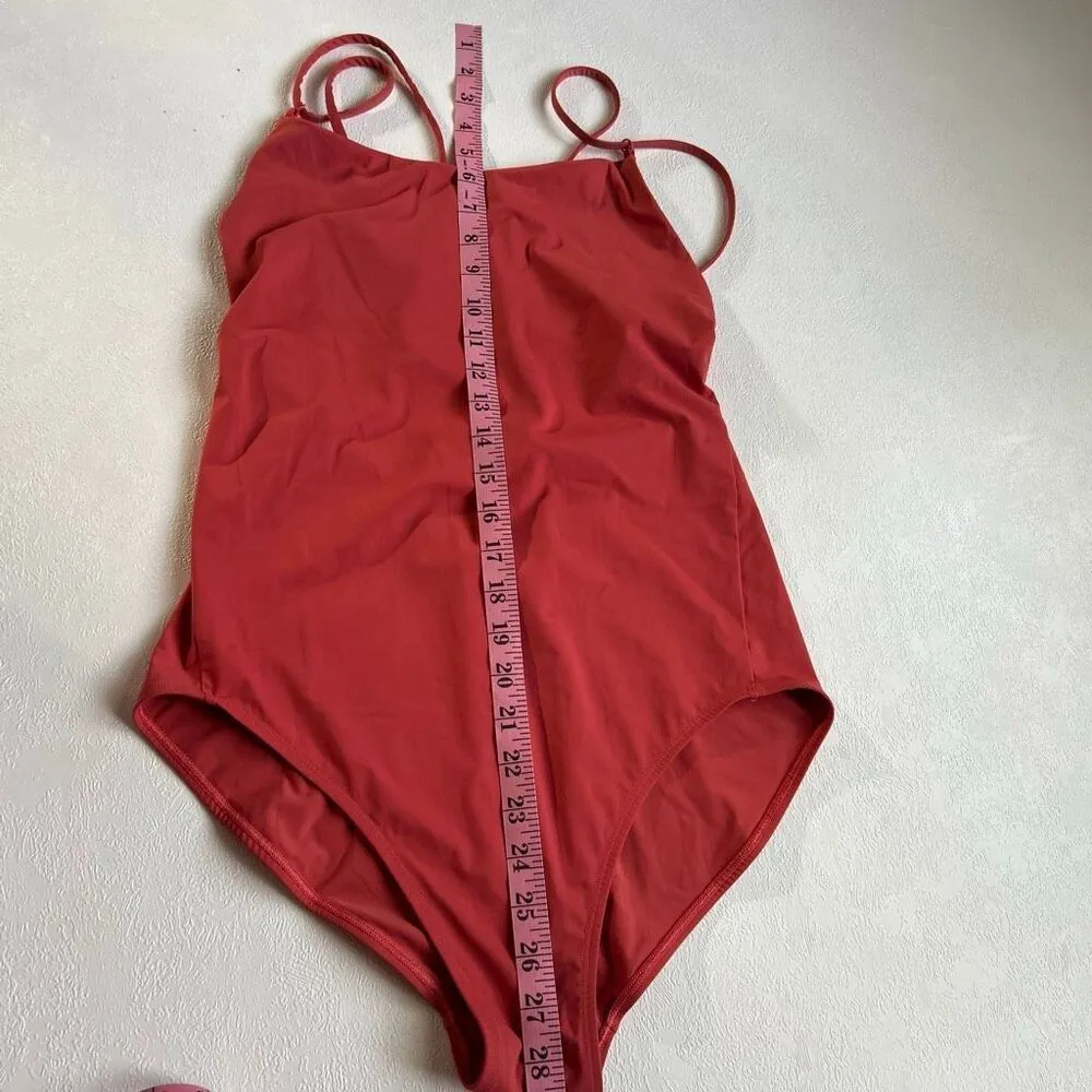 Lululemon Red Strappy One Piece Swimsuit Size 4–6 | Lattice Back Bathing Suit - Image 5