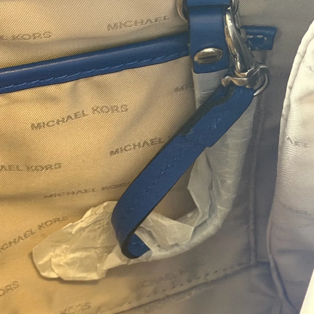 Michael Kors Lex Large Hobo Blue Black Logo Shoulder Crossbody Bag BRAND NEW - Image 11
