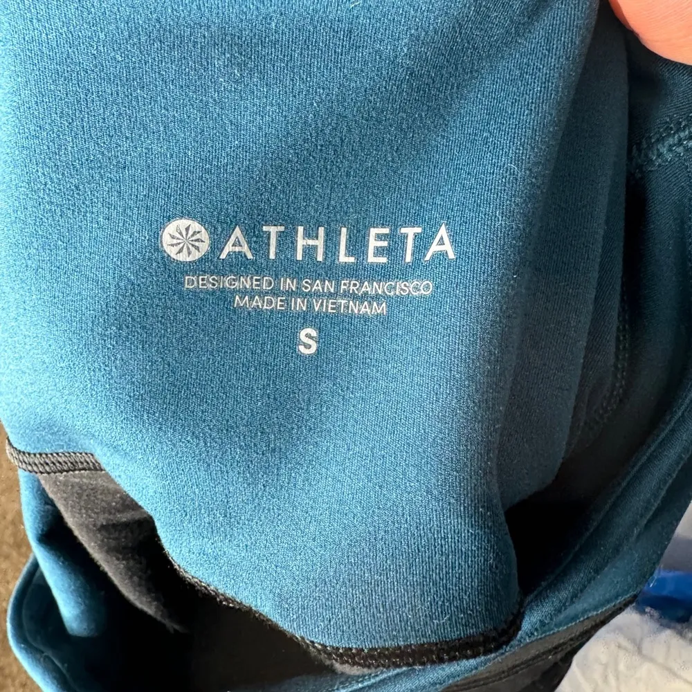 ATHLETA ELEVATION 7/8 TIGHT COLOR BLOCK YOGA WORKOUT CROSSFIT PANT SMALL - Image 3