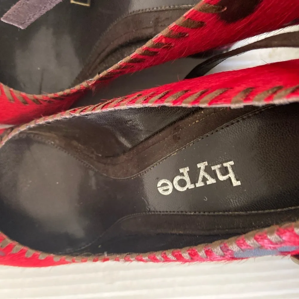 Hype red wedge studded heels women’s size 7 Black - Image 8