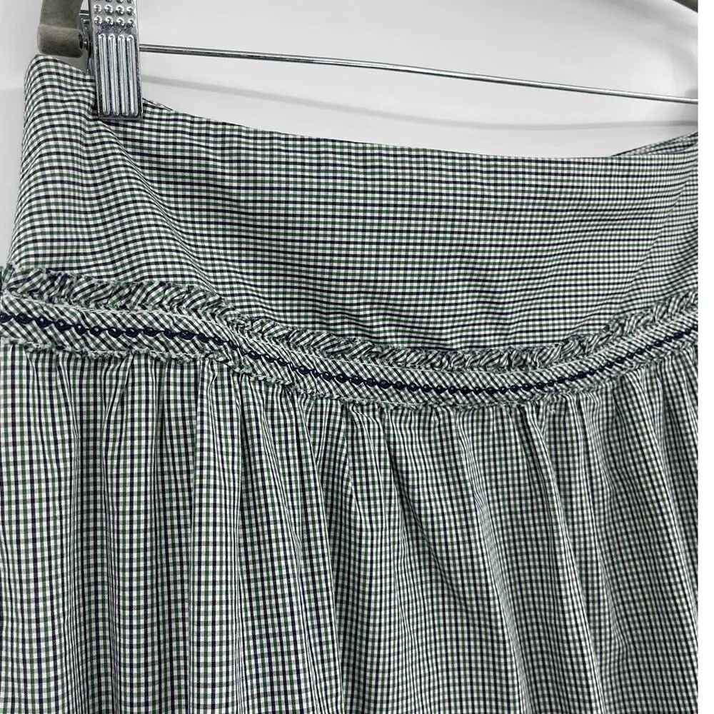 Y2K American Eagle Outfitters Gingham Skirt Sz 14 Coquette Cottage Core Academia Green - Image 2