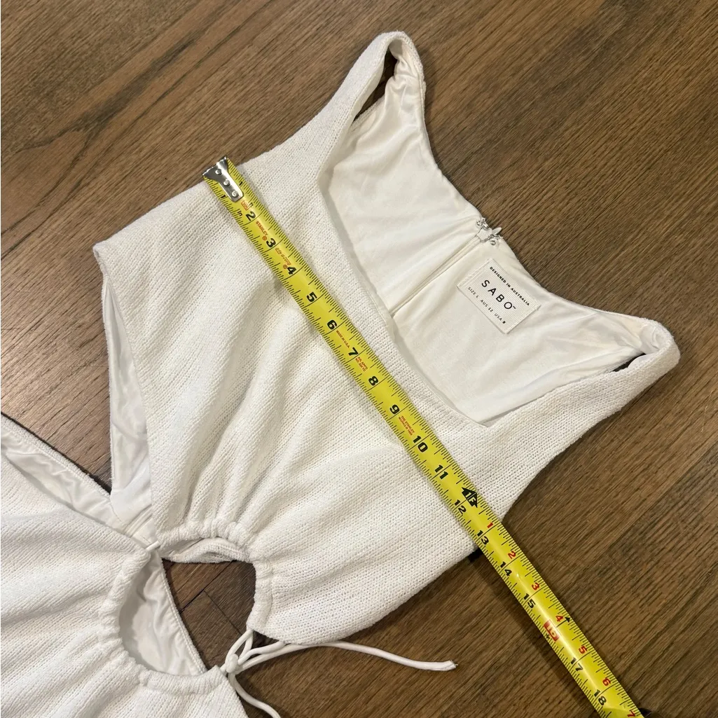 Sabo 100% Cotton White Mini Dress - Image 8