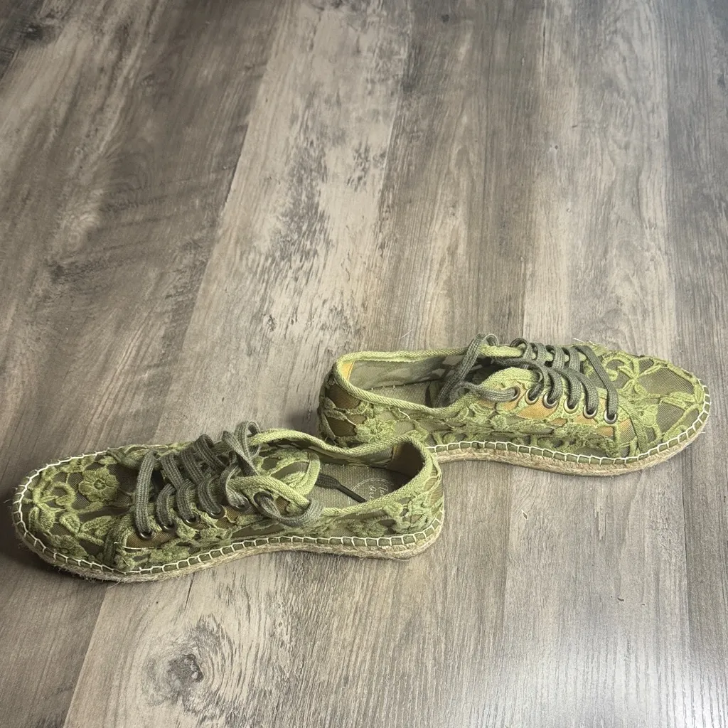 Toni Pons Far Espadrille Khaki Green Lace Shoe Size 8 - Image 8