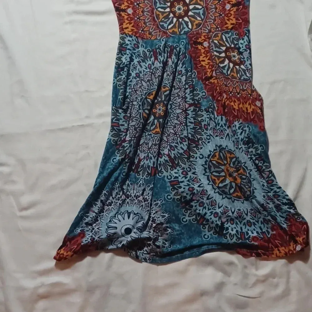 Short sleeve paisley 90’s dress - Image 2