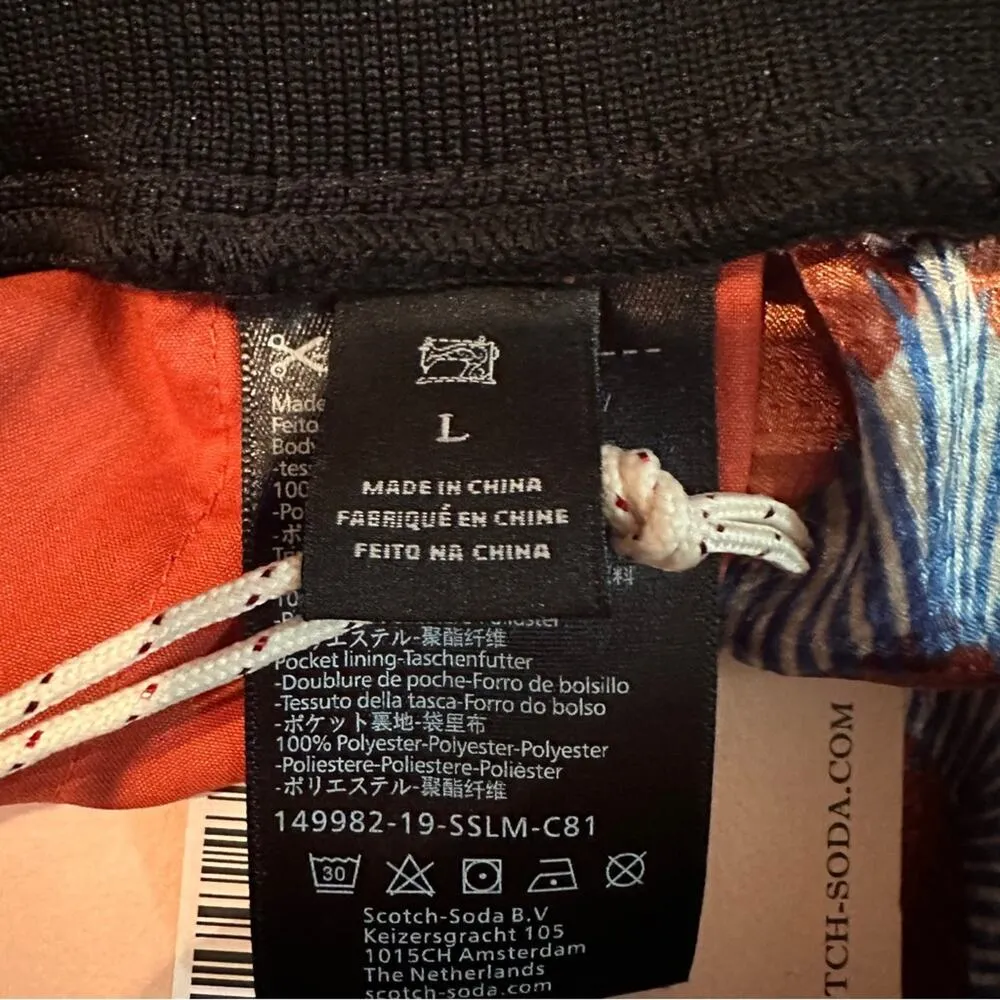 Scotch &‎ Soda Poolside Blue & Red Chevron Stripe Ruffle Shorts Sz L NEW - Image 5