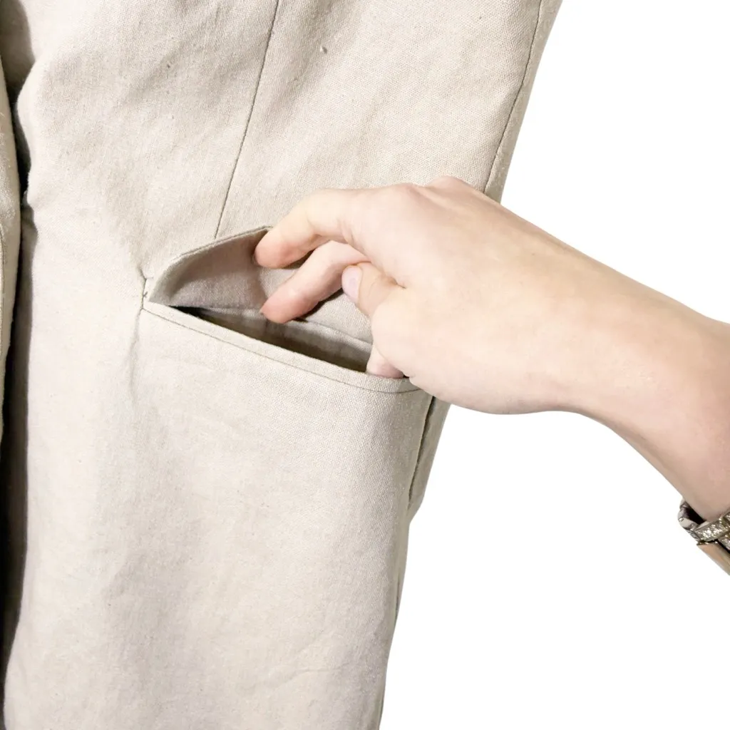 Halston Beige Linen Sleeveless Blazer Vest‎ Women’s Size S - Image 6