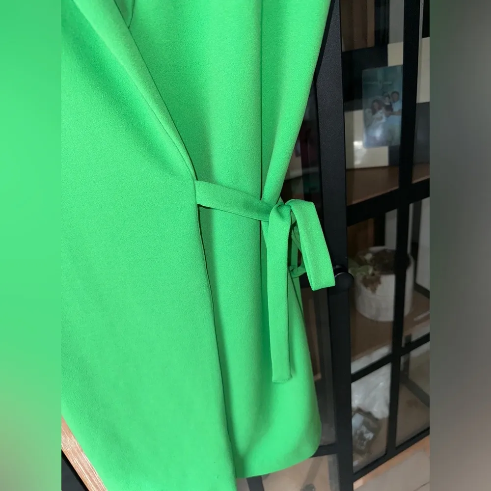 Zara Blazer Mini Dress Tied Sleeveless wrap kelly scuba Short V-Neck 7901/144 - Image 7
