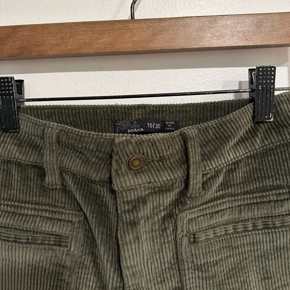 Prana Corduroy Traps Flare Leg Pants Dark Green Boho Retro Women’s Size 10 - Image 6