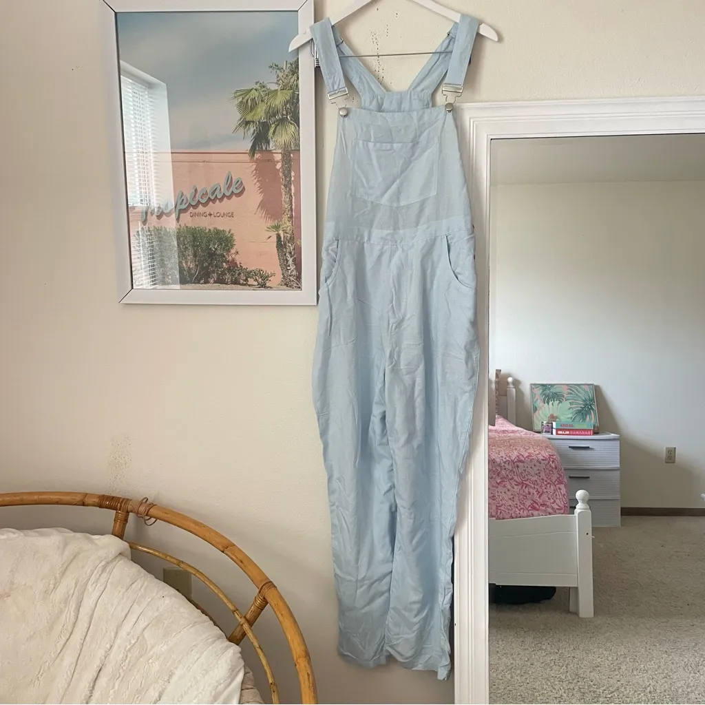 Daily Drills Linen Overalls in Light Blue Size XS/S - Image 3