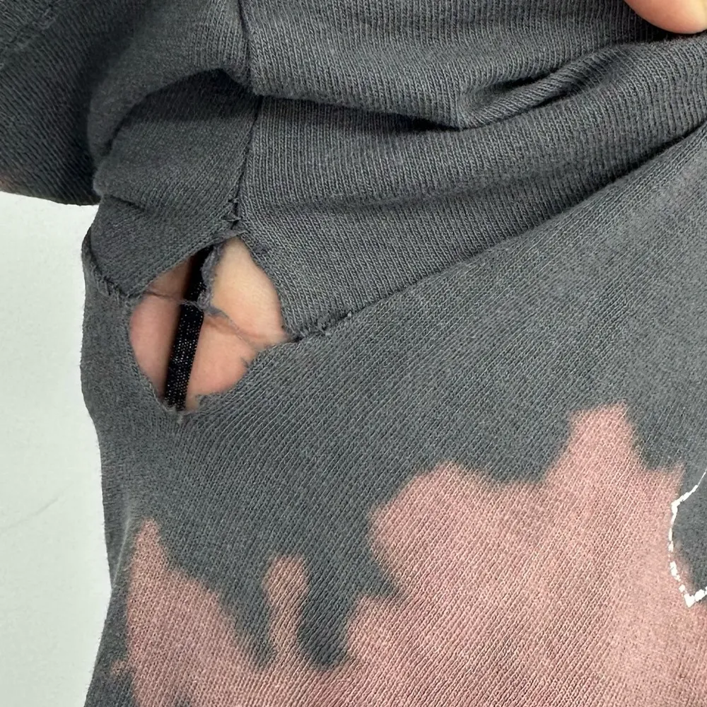 ACDC Custom Bleach Splatter Short Sleeve Shirt Size Small Distressed - Image 8