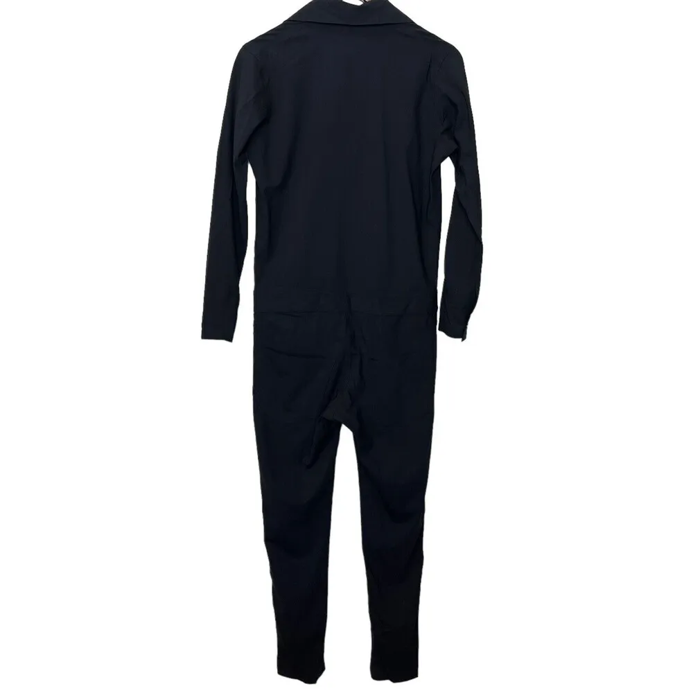 6397 Black Boilersuit Jumper Full Length Utility Fleece Wool Women’s Size XS - Image 4
