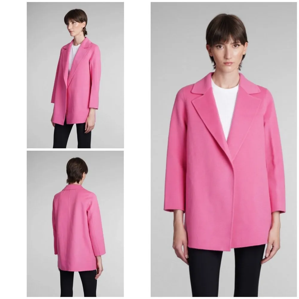 💕THEORY💕 Clairene Luxe Blazer Coat Wool Cashmere Blend Pink Orchid Large L NWT - Image 8