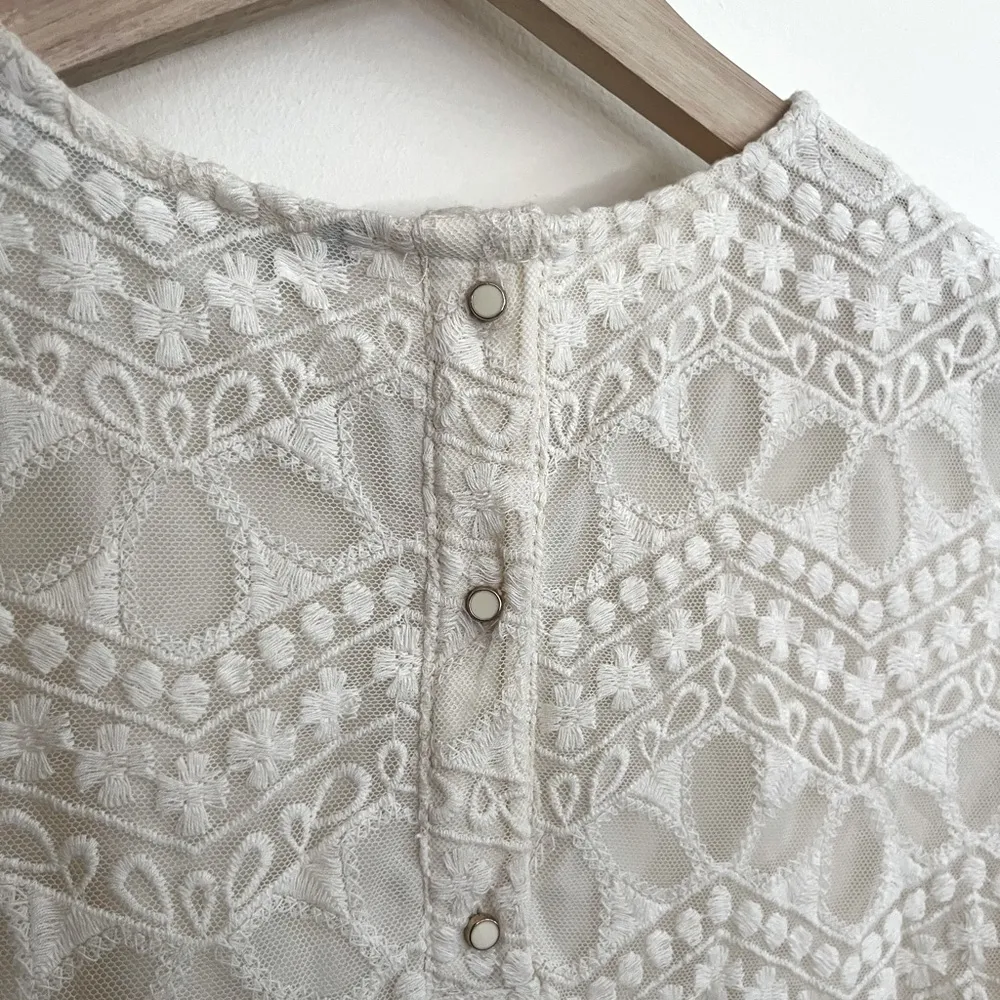 Zara Basic Ivory Lace Dress - Image 6
