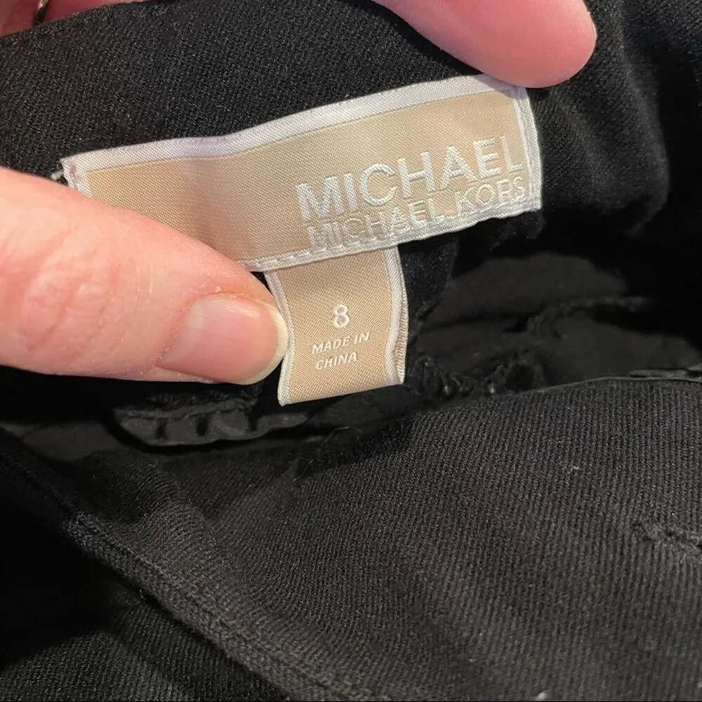 Michael Kors Black Straight Leg Trouser Dress Pants Womens 8 Preppy Career - Image 4