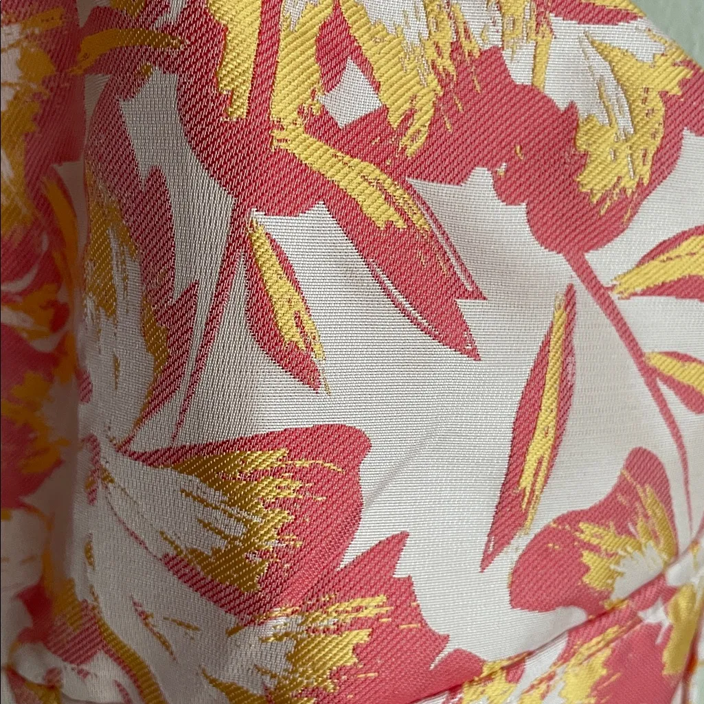 LULUS Darling Celebration Coral Pink Floral Ruffled Trumpet Midi Dress - Image 10