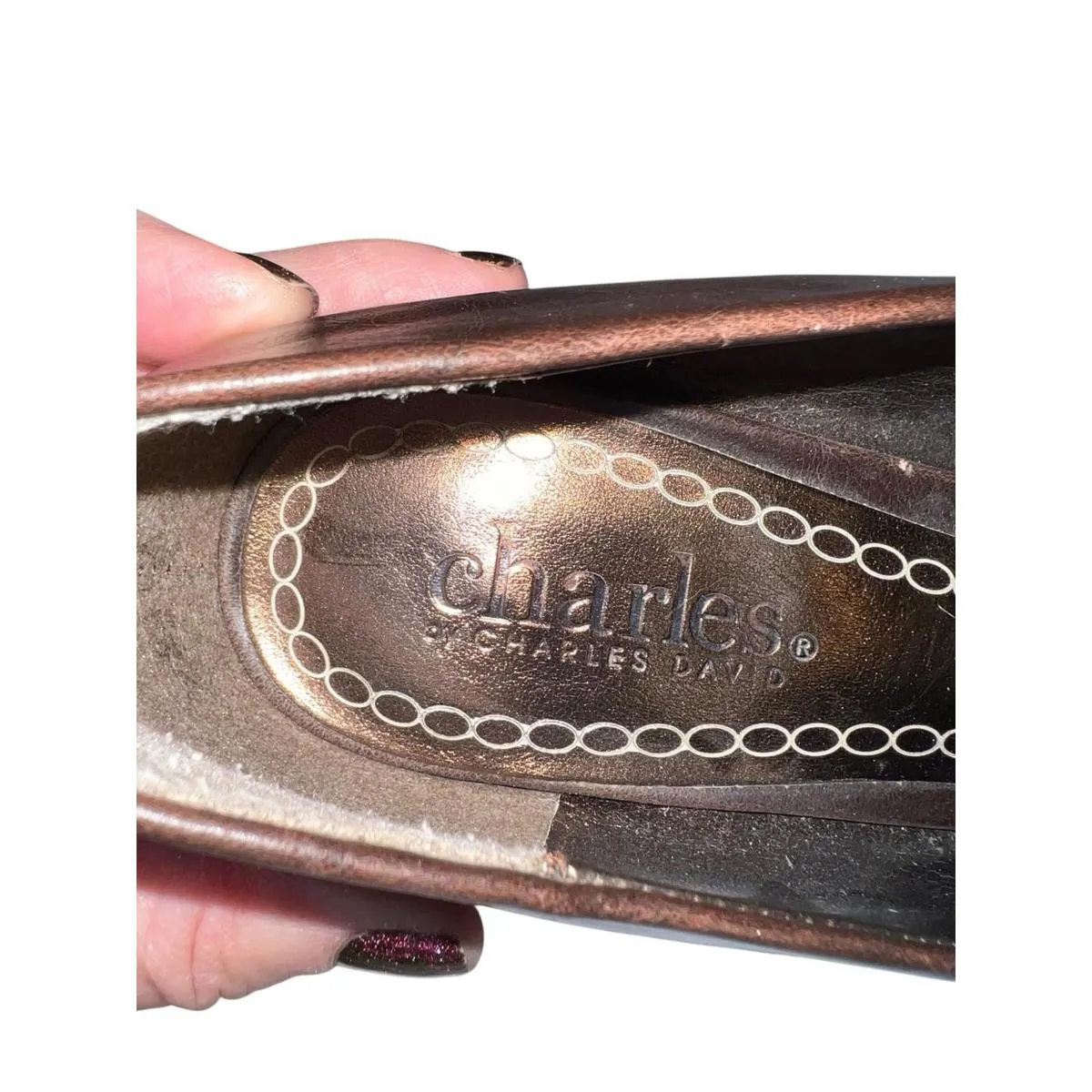 Charles by Charles David  Brown Leather Round Toe Pumps Size 8 Heels - Image 15