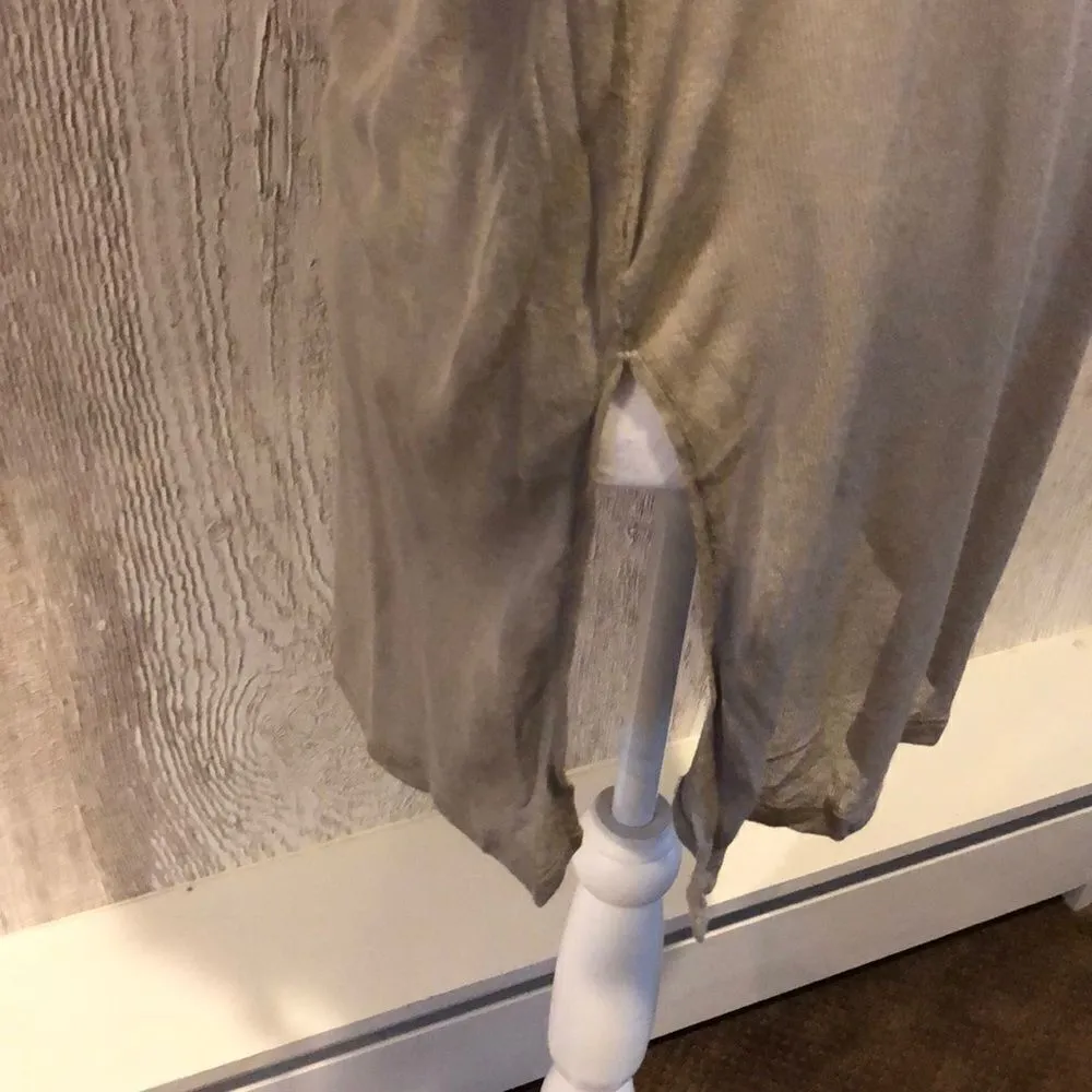 Lola & Sophie Stone Colored Long Thin Sweater Tan Size L - Image 4