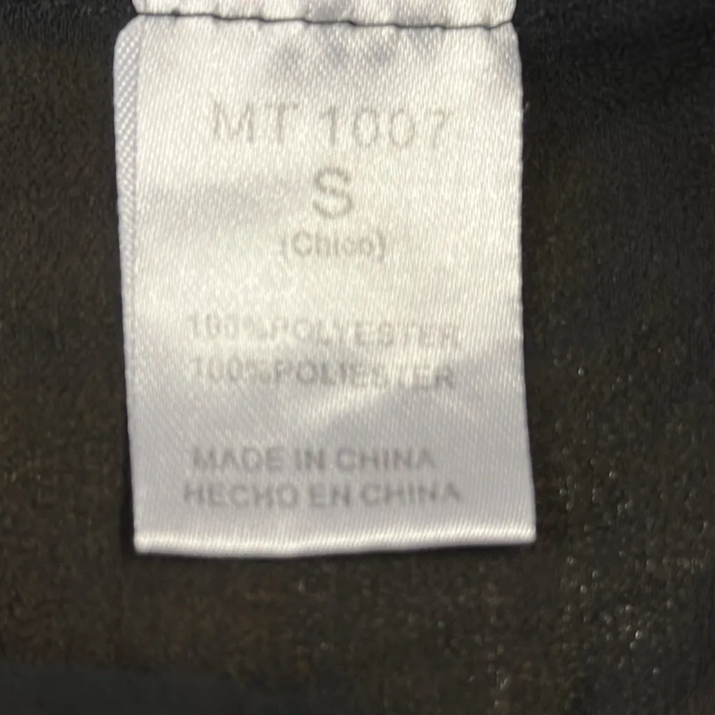 Black 2 Pocket Lightweight Semi Sheer Cut Out Sleeveless Tank Blouse Womens S - Image 12