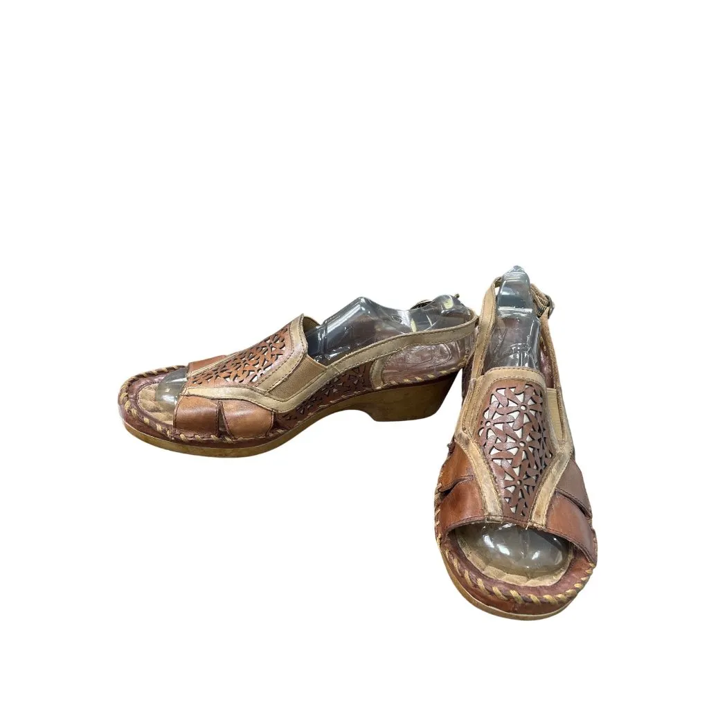 Ariat Womens Brown Leather Slingback Wedge Sandals Size 9.5B SKU 8840 - Image 2