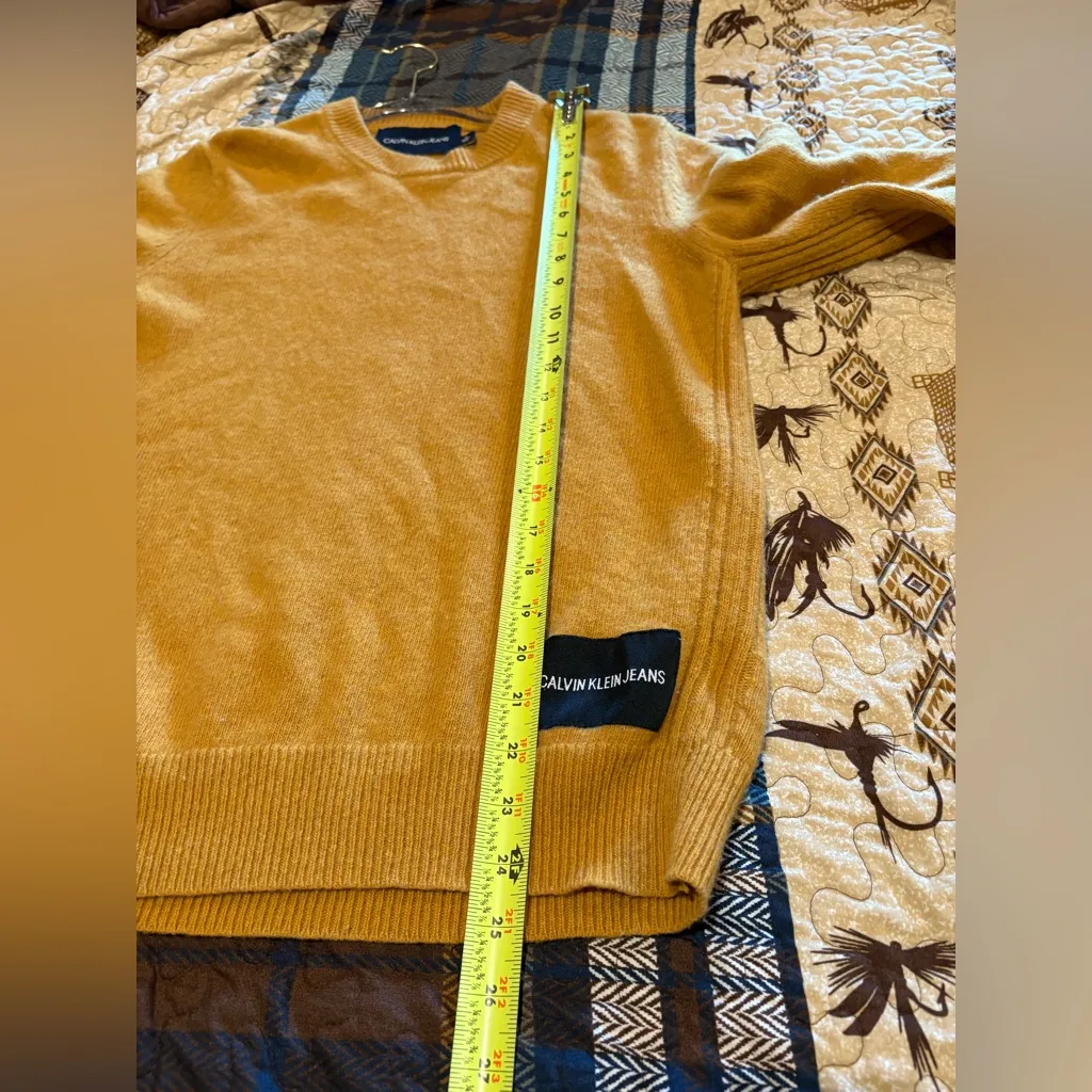 Calvin Klein Jeans Golden Yellow/mustard Crewneck Sweater size M men’s/womens - Image 9