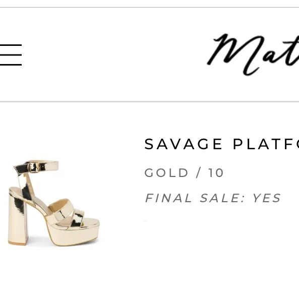 Matisse Gold Platform High Heel Shoes Size 10 - Image 6