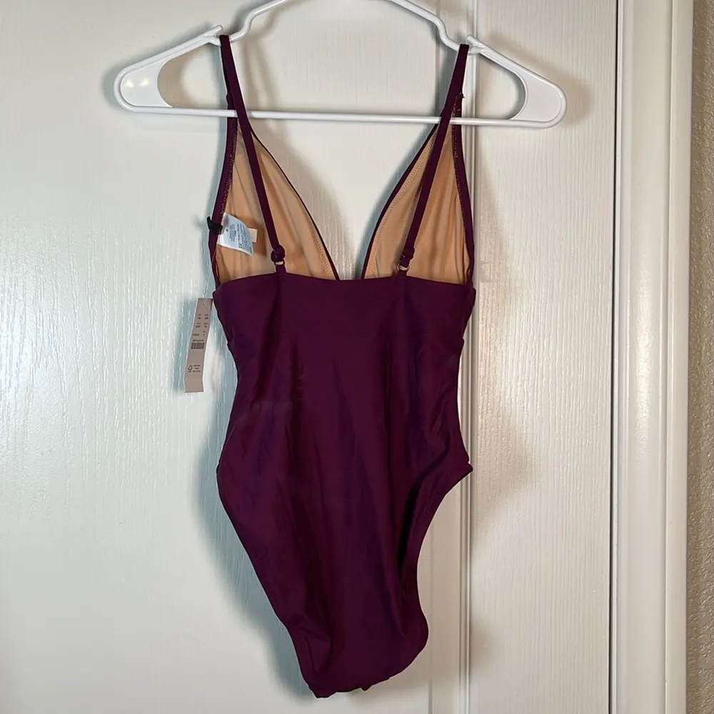 J Crew Plunge Iris Maroon Burgundy Plum Purple Swimsuit Size 0 NWT #0527-OC - Image 9