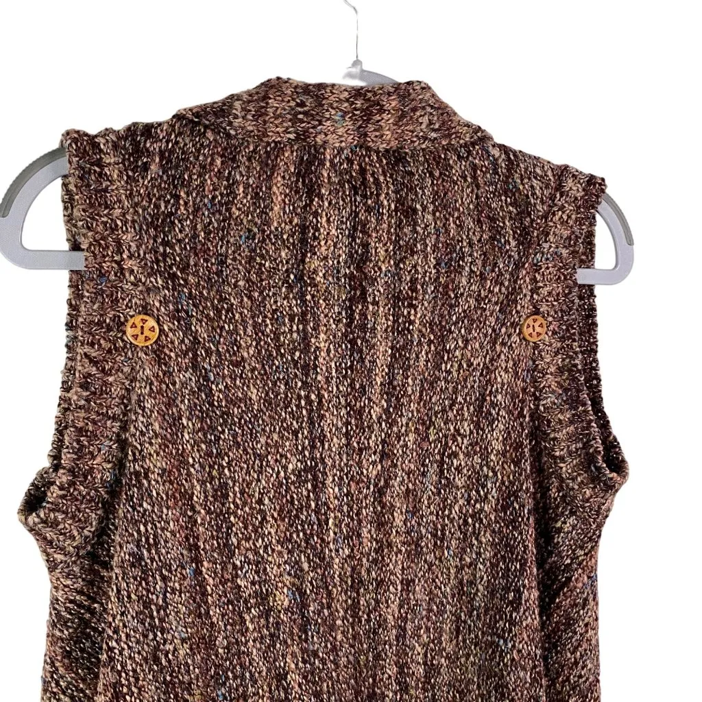 Anthropologie Sleeping on Snow Vest Womens Small bohemian knit asymetrical - Image 9