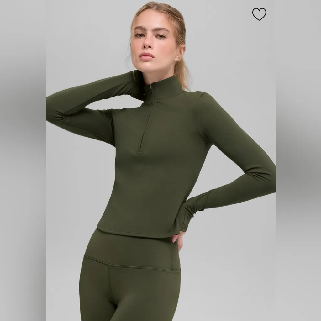 ALO Yoga Softsculpt Precision 1/4 Zip Long Sleeve Clover Green Size S - Image 5