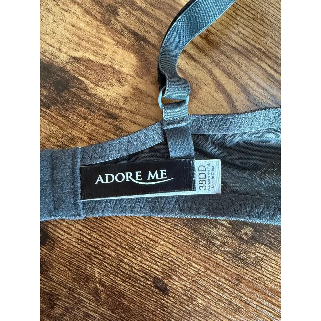 Adore Me Beige and Gray Lace Strappy Bra - Image 6