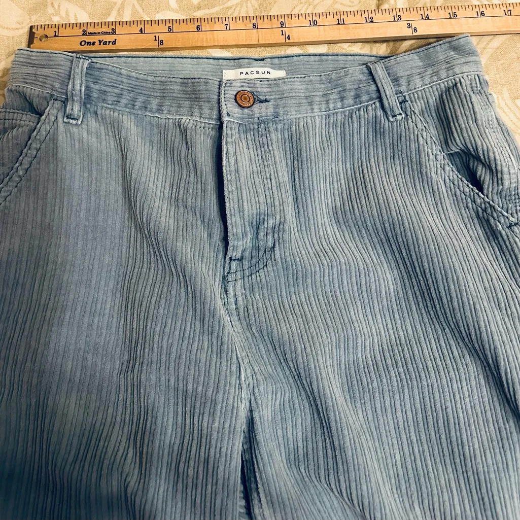 Pacsun Baby blue corduroy Baggy Carpenter pants Sz 28 Trendy Streetwear Relaxed - Image 5