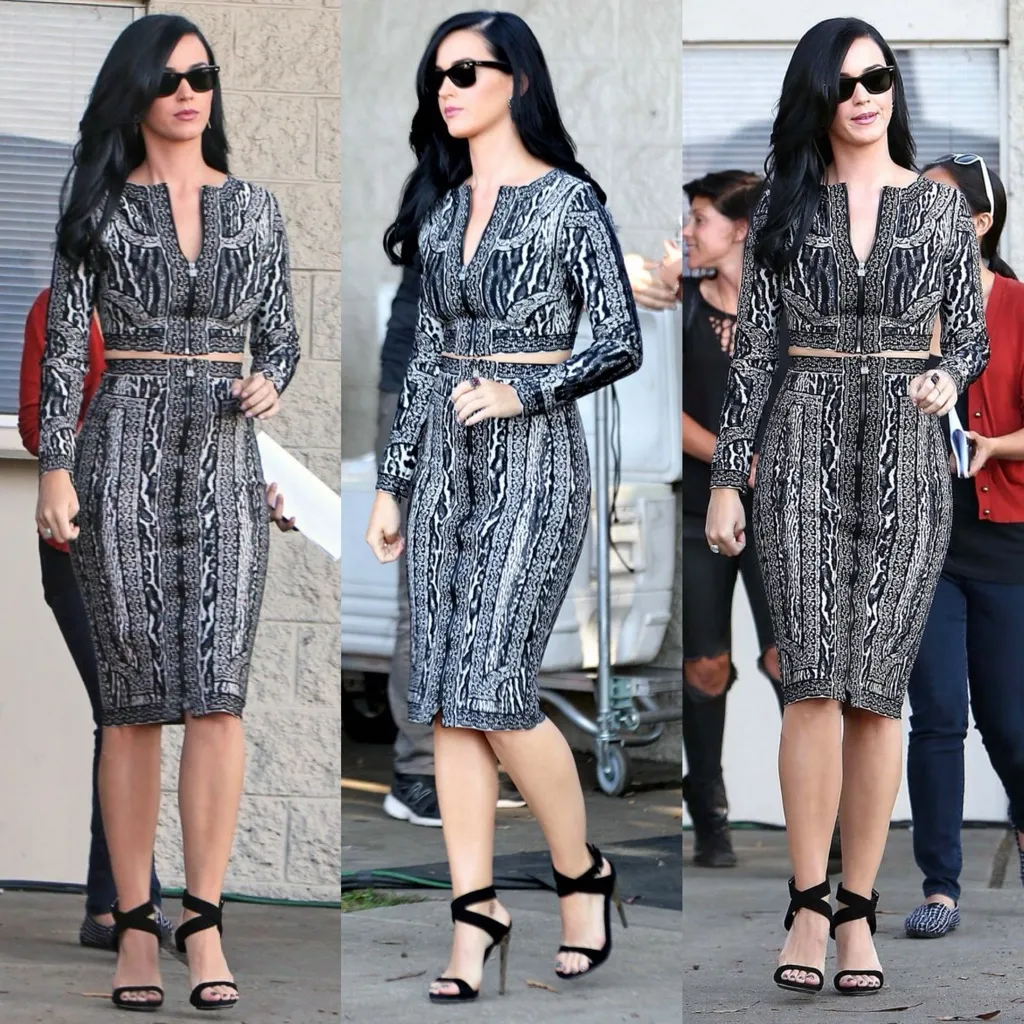 Hervé Léger Gunmetal Black Jacquard Bodycon Bandage Pencil Skirt - Image 2