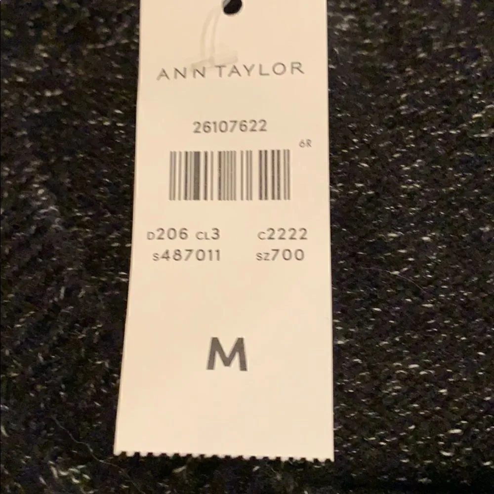 𝅺nwt Ann Taylor ribbed vneck sweater wool blend med - Image 3
