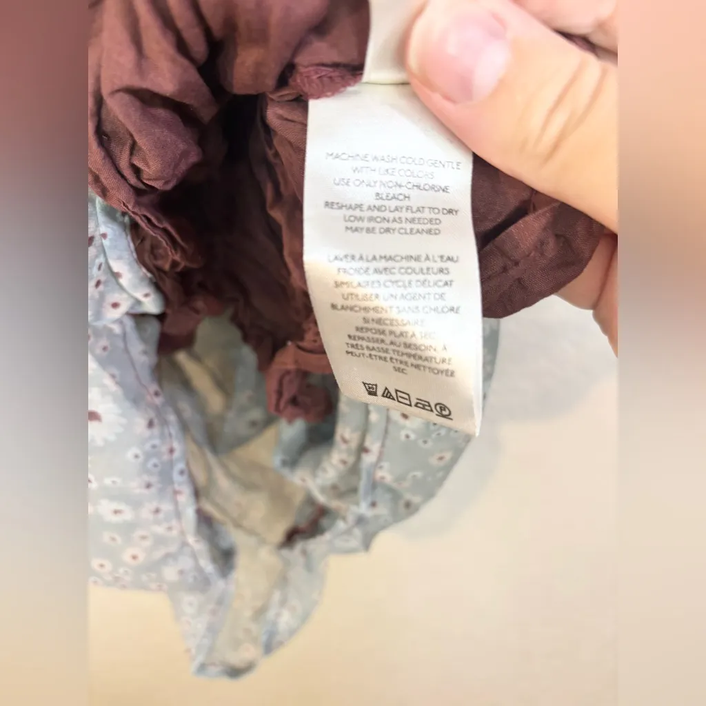 Free People Ditsy Floral Tessa  Ruched Dress in Storm Combo Size XS - Image 10