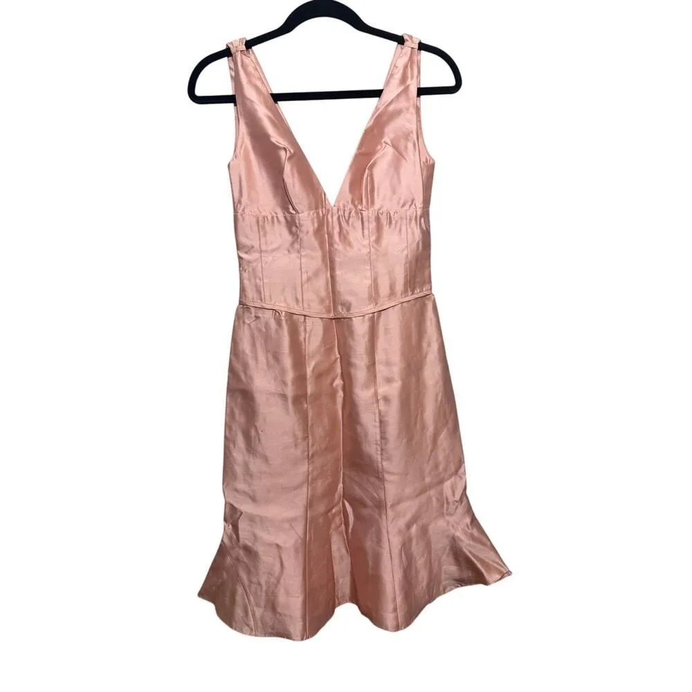 Luca Luca Silk Sleeveless Dress Made in Italy Sz. 44 (US S) Pink - Image 3