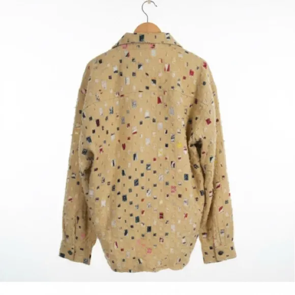 TEMU Patchwork Textured Button Down Blazer Size XXL - Image 3