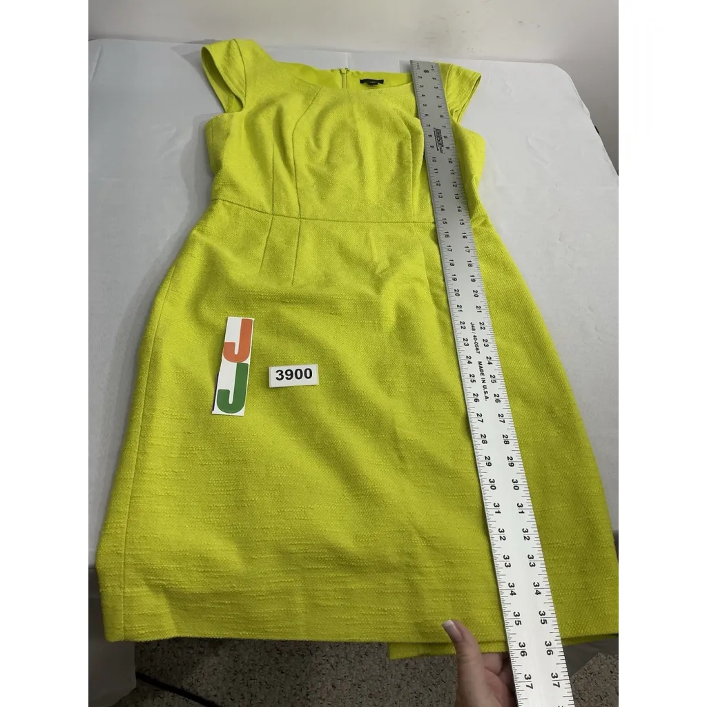 Womans Ann Taylor 6 Green Sheath Dress Cap Sleeves Lined Back Zip - Image 8