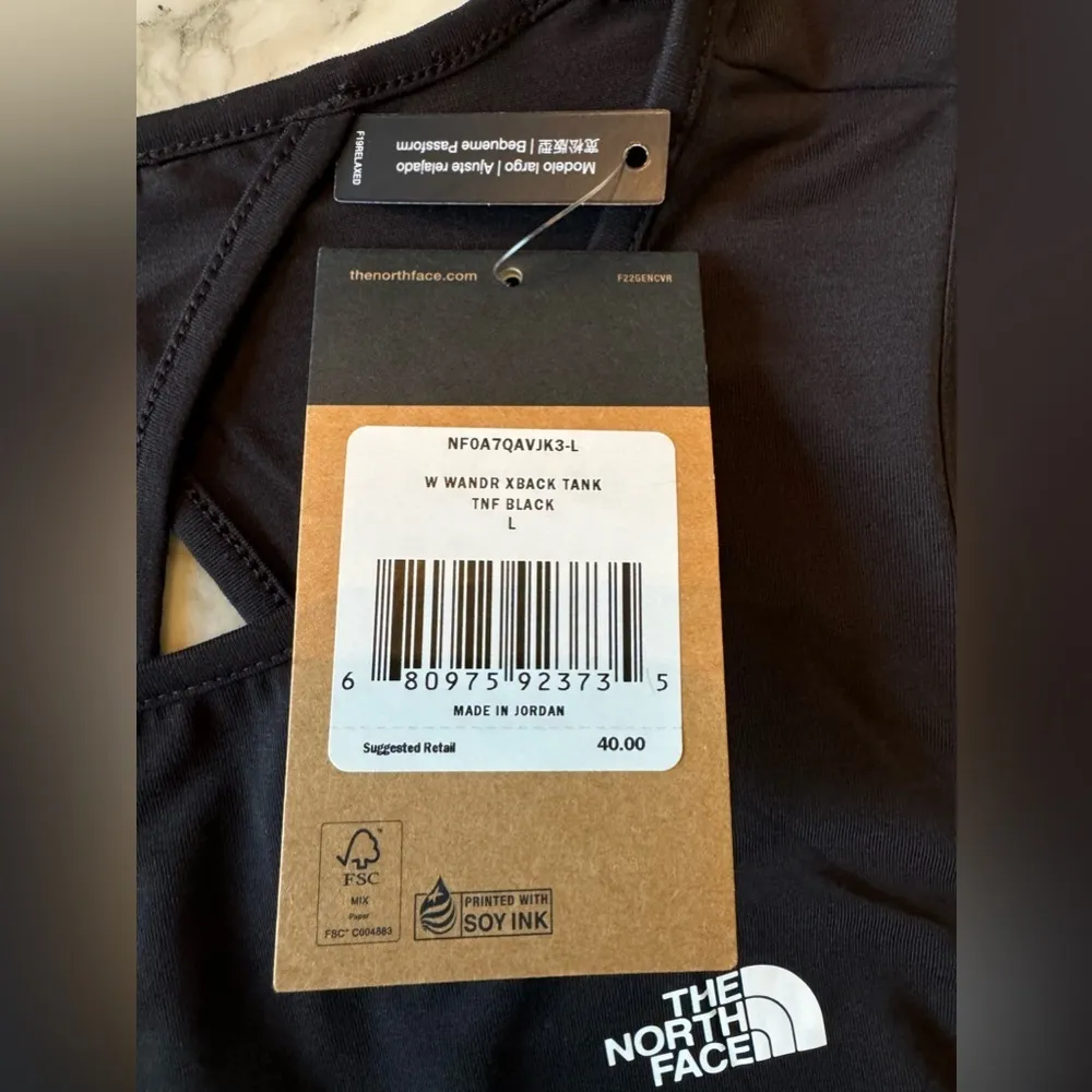 NWT The North Face Wander Crossback Tank, Black, Size Large, Athletic, Hiking - Image 9