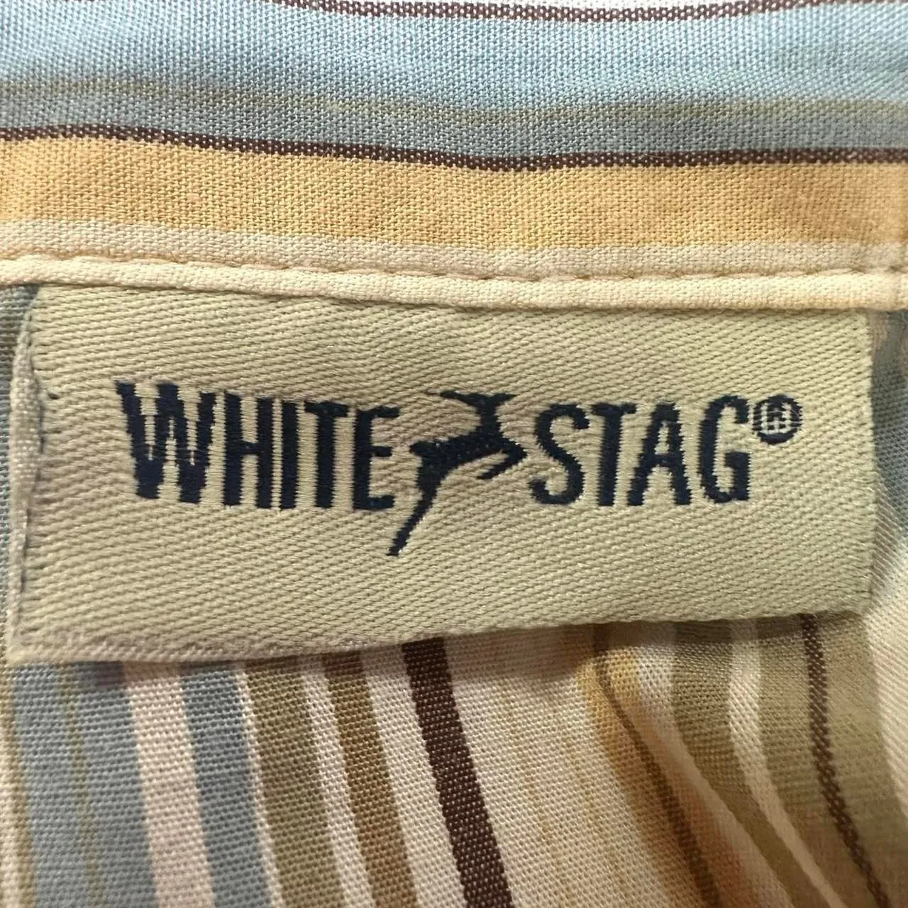 WHITE STAG Retro Striped Button Down Shirt 60s 70s Womens M Cottage Boho Floral - Image 5