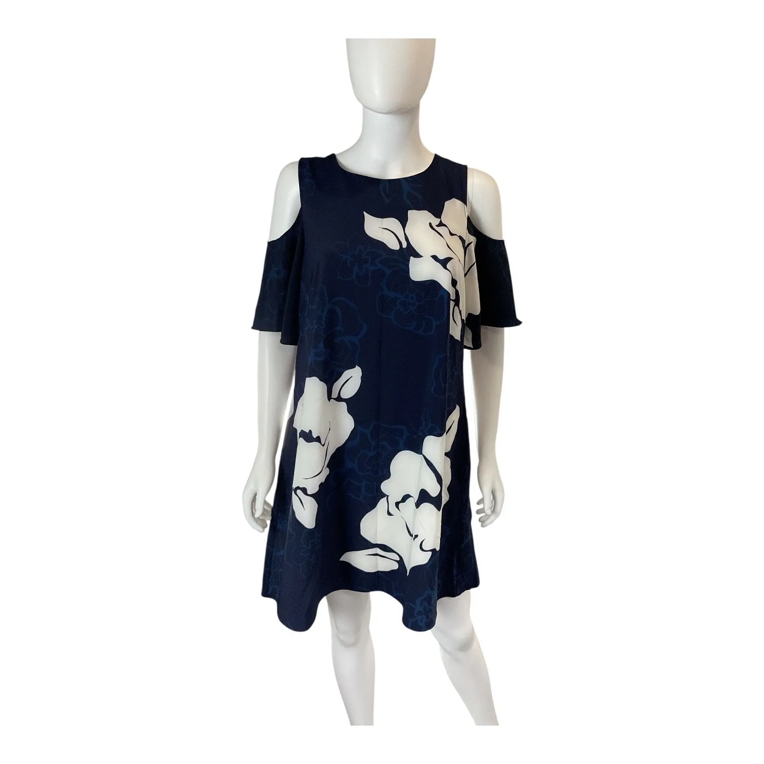 Navy‎ Floral Cold Shoulder Dress | Feminine Occasion Party - Image 2